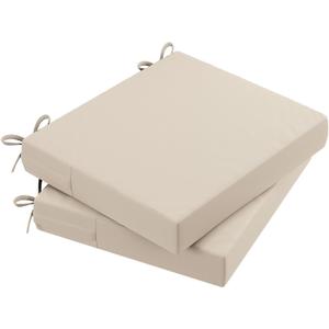 AAAAAcessories Outdoor Seat Cushions for Chairs, Waterproof, Fade-Resistant Patio Furniture Replacement Cushions, 20" x 18" x 3", Set of 2, Beige (20x18-Square-2 Count)