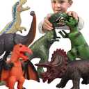 6 Piece Jumbo Dinosaur Toys for Kids and Toddlers, Dinosaur Toys for Kids 3-5, Large Soft Dinosaur Toys for Dinosaur Lovers - Perfect Dinosaur Party Favors, Birthday Gifts