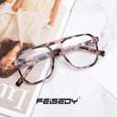 FEISEDY Blue Light Blocking Glasses Fake Nerd Clear Square Computer Lightweight Pilot Glasses Frame Oversized B2866