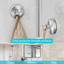 STWWO Suction Cup Hooks for Shower, Bathroom, Hanging Towels, Loofah, Robe, Mounting on Shower Glass Doors, Tile, Mirrors, Brushed Nickel, Rubber Suction Cup, 4-Pack