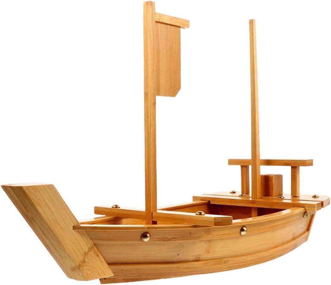 20 Inch Wooden Sushi Boat Serving Tray, Large Sushi Boat Plate for Sashimi Board Seafood Party, Great for Sushi Restaurant or Home (20.4inch/52cm)