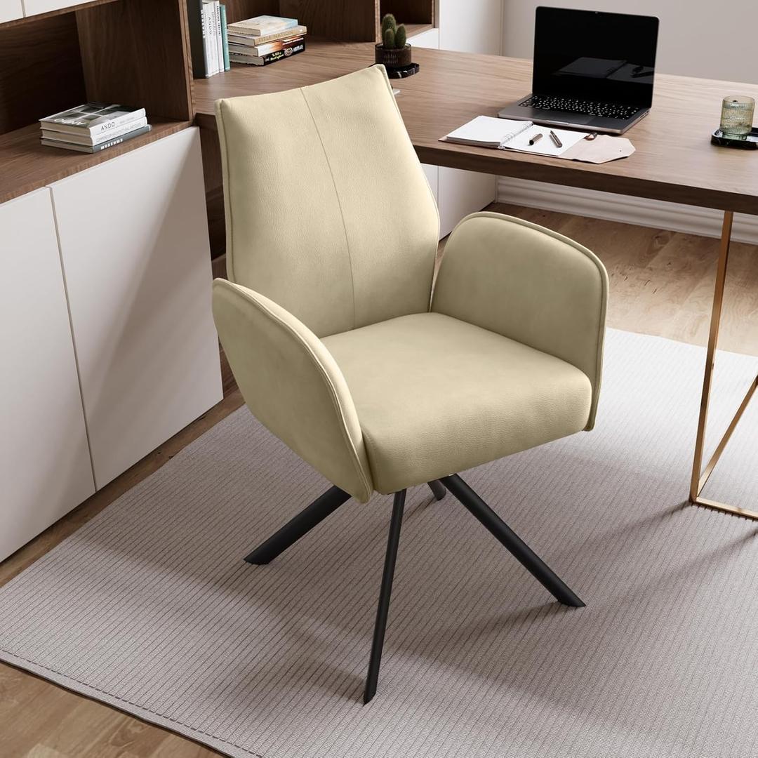 jiexi Modern Desk Chair no Wheel, Ergonomic Office Chair Home Office Upholstered Chair, Swivel Arm Chairs with Metal Legs, Computer Chair for Bedroom, Reception Room, Living Room jiexi Modern Desk Chair no Wheel, Ergonomic Office Chair Home Office Upholstered Chair, Swivel Arm Chairs with Metal Legs, Computer Chair for Bedroom, Reception Room, Living Room