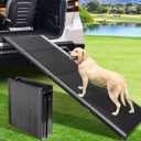 Dog Ramp for Car, 67" L x 20" W Extra Wide Folding Dog Ramp, Pet Ramp with Non-Slip Rug Surface, Dog Steps Supports Up to 250 lb, Outdoor Dog Ramp for Car, SUV, Truck