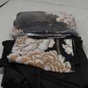 Yogeneg 7 Piece Bed in a Bag Queen Comforter Set Botanical Floral Bedding Set,Flower Leaves Brids Printed on Black Reversible Design,Soft Microfiber Comforter with Sheet Set,All Season(Black B,Queen) (Black Floral Leaves)
