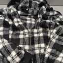 Nirovien Womens Sherpa Jacket Fuzzy Zip Up Hoodie Oversized Fleece Jackets Fluffy Coat with Pockets (X-Large, B Black White Plaid)