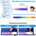 REAVEE Oversized Square Reading Glasses for Women, Blue Light Blocking Large Frame Computer Readers Spring Hinge
