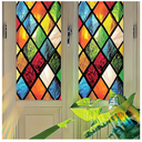 Colorful Diamond Stained Glass Window Film Privacy Decorative Panel Static Cling No Glue Glass Sticker 39 x 17.7 inches