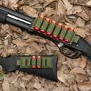 4 Packs 6 Rounds Shotgun Side Saddle Carrier 12/20 Gauge Shotgun Shell Holder Molle Buttstock Shotgun Card with Adhesive Back Sticker