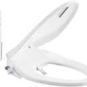 SR SUN RISE Electric Bidet Toilet Seat Elongated - Dual Nozzles for Female & Hip, Comfort Heated Seat & Air Dryer, 6 Wash Modes, Remote & Knob Control, Silent Close Lid, Nightlight, Ultra-Slim