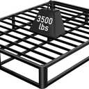 Firpeesy Upgrade Anti Bending and Round Corner Legs 10 inch Metal Queen Bed Frame 3500 LBS Heavy Steel Slats Support Platform Bed Frames No Box Spring Needed Platform Noise Free Easy Assembly