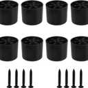 MY MIRONEY 8PCS Plastic Furniture Legs Hardware Screw-in Sofa Legs Couch Legs Replacement Black Round Chair Legs Riser Furniture Feet Protectors with Screws, 1.38" D x 1.18" H (1.38" x 1.18")
