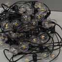Outdoor String Light 50FT Patio Black with 52 Shatterproof G40 LED Clear Globe Bulbs for Indoor/Outdoor, Connectable Hanging Lights for Backyard Balcony Party Decor