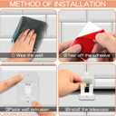4PCS No Drill Curtain Brackets, Self-Adhesive Rod Holders, Universal Plastic Nail Free Adjustable, Curtain Hooks for Rods Less Than 1.57 Inch Diameter (White)