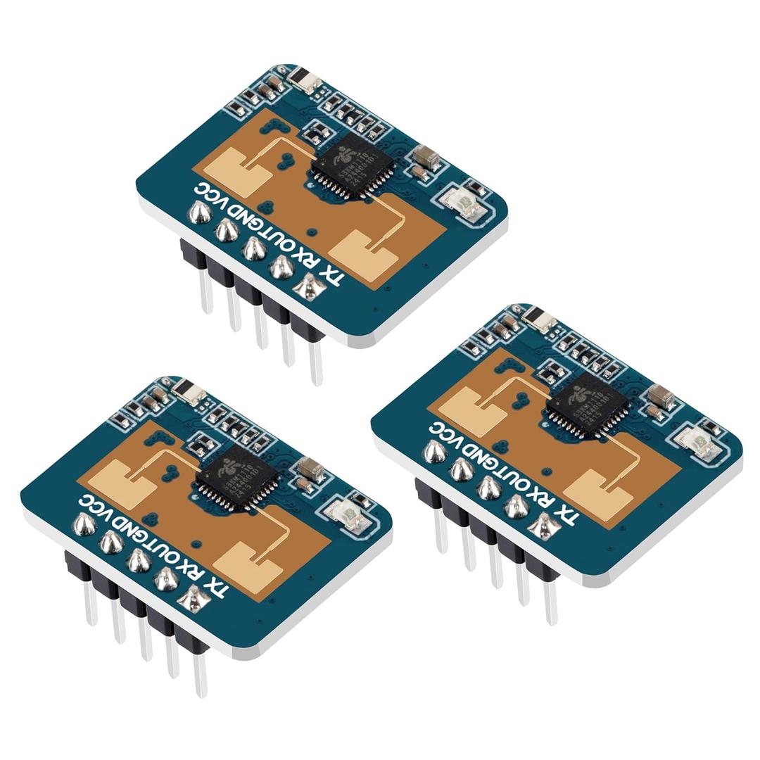 3 PCS LD2410C Sensor Module HLK-LD2410 Human Presence Radar LD2410 Millimeter Wave Radar Sensor Module Non Contact 24GHz ISM Band Serial Port IO Level Output