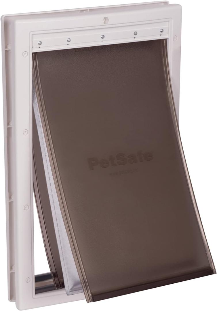 PetSafe Extreme Weather Dog Door for Exterior Doors - Great for Hot and Cold Climates, Energy Efficient  3 Flap Insulated System - for Large Dogs - Plastic Frame (Large) (Large (Pack of 1))