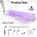Rainbow Acrylic Floating Shelves, 15in Kids Wall Mounted Nursery Bookshelves, Display Ledge for Books Toys Cosmetic Storage, Bathroom Bedroom Living Room Wall Organizer, 4 Pack, Purple