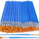 AROIC Acrylic Paint Brush Set, 200 pcs Nylon Hair Brushes for All Purpose Oil Watercolor Painting Artist Professional Kits (100Flat +100Fine, Blue)