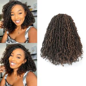 GIX Yanky Twist Crochet Hair - 10 Inch 8 Packs (30 Strands/Pcs) Black Mix Brown Pre-twisted Fluffy Spring Mini Twist Short Bob Passion Twist, Crochet Braids Braiding Hair (10 Inch, F1B/30-8p)