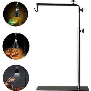 BETAZOOER Reptile Lamp Stand Adjustable 16-35 Inch Domes Heat Lamp Metal Bracket Floor Light Holder Support for Reptile Glass Terrarium Heating Light (Large (Pack of 1))