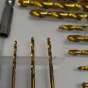 amoolo Hex Shank Drill Bit Set, 16pcs Titanium HSS Twist Impact Drill Bit Set for Metal, Steel, Wood, Plastic, Quick Change Design (1/16-3/8)