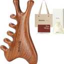 RHOS Multifunctional Wooden Gua Sha ToolScalp Massager for Hair GrowthMassage Comb for Whole BodyJaw Line LiftingFace SculptingLymphatic DrainageBody Massage