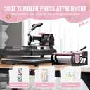 VEVOR Pro 15x15 Heat Press with 30 OZ Tumbler Attachment, 8in1 Combo Tumbler Hat Heat Press for T-Shirts, Tumblers Glass Cans Mugs Hats Caps, and Plates (Black & Pink)