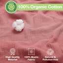 100% Organic Cotton Muslin Baby Blanket 3 Pack - Breathable Swaddle, Hypoallergenic Double-Layer, Versatile Use (Pink, Floral, Rust, 38x40 Inch)