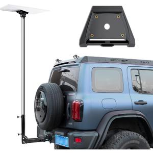 Starlink Gen 3 Pole Mount, Ybervont Starlink Trailer Hitch Mounting Kit, Fits 2 in Square Receiver Tube Opening, with 100 in Stainless Steel Removable Mast, Starlink RV Mount with Gen 3 Pipe Adapter