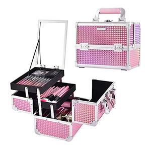 Joligrace Makeup Train Case Cosmetic Box Portable Makeup Case Organizer 2 Trays Makeup Storage with Mirror Locking for Cosmetologist Aesthetic Supplies Nail Tech Traveling Makeup Box Mermaid Pink Joligrace Makeup Train Case Cosmetic Box Portable Makeup Case Organizer 2 Trays Makeup Storage with Mirror Locking for Cosmetologist Aesthetic Supplies Nail Tech Traveling Makeup Box Mermaid Pink