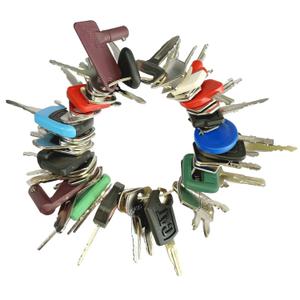 50PCS No-Duplicate Heavy Equipment Keys Set, Construction Keys Master Set for CAT, JCB, JD, JLG, Takeuchi, Master Ignition Keys Set