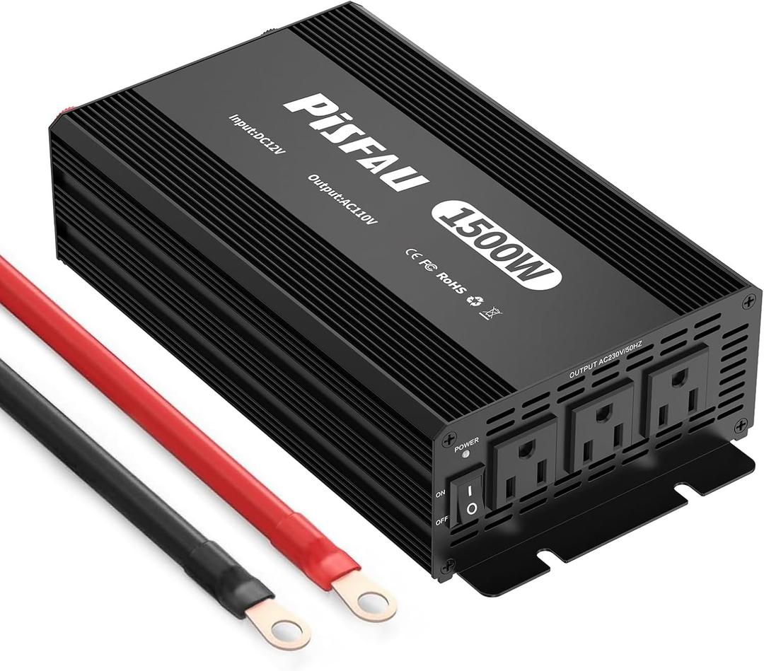 1500 watt Power Inverter 12v to 110v,dc to ac Converter with 3 AC Outlets,12 Volt Power Inversor 1500W Rv/Camping/Home/Emergency Power