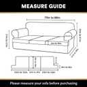 PrinceDeco T Cushion Sofa Slipcover 4 Pieces Sofa Covers for T Cushion Couch Soft Sofa Slip Covers Furniture Protector with 3 Individual T Shape Seat Covers (70"-88") Washable, Dove
