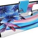 Zase for Motorola Moto G Play (2023)/Moto G Pure/Moto G Power (2022) Wallet Phone Case Pouch PU Leather Flip Folio Cute Cover w/Kickstand ID Card Slot Wrist Strap Magnetic Lock (Blue Bird)