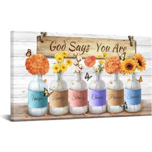 Conipit Farmhouse Wall Decor Inspirational Art, White, 20''x36''