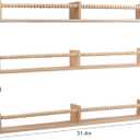 birola Nursery Book Shelves for Kids Rooms - 32 Inches Floating Wall Bookshelves Set of 3, Space-Saving Nursery Shelves with Beads Design for Kids Room, Bedroom and Study Room(Natural)