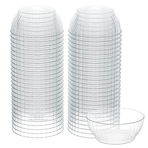 R-kay 6 Oz Clear Plastic Bowls - 100 Pack disposable bowls - Premium Hard Small Plastic Bowls - Heavy Duty Ice Cream Bowls Disposable Dessert Bowls And Salsa Bowls For Party (6 OZ, 100, Count)