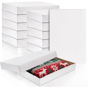 Fasmov 17" XL Gift Boxes with Lids, 30 Pack White Gift Boxes Perfect for Robes, Sweaters, Shirts, Extra Large 17" L x 11" W x 2.44" H Paper Gift Boxes for Birthdays, Graduations, Christmas, Weddings
