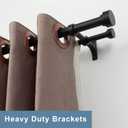 Heavy Duty Double Curtain Rods With Cylindrical Cap Finials 36 to 72" Telescoping 1 Inch Diameter Front and 5/8 Inch Diameter Back Window Drapery Rods, Matte Black