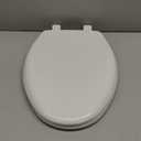 Bemis Aurora Slow Close Toilet Seat, Easy Clean Hinges and Adjustable Perfect Fit Plastic Seat, Made in USA, Elongated, White