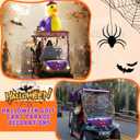 Hungdao 4ft Halloween Inflatable Witch Duck Halloween Golf Cart Decorations Kit PVC Blow Ups Duck Tinsel Garlands Tinsel Streamers Fan Flag, Reusable Outdoor Pool Floats Decoration for Parade Yard