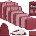 BAGAIL 10 Set Packing Cubes Various Sizes Packing Organizer for Travel Accessories Luggage Carry On Suitcase-Burgundy