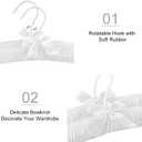 TOPIA HANGER Padded Hangers for Women Clothing,17-inch Satin Hangers 10 Pack Thick Foam Padded No Shoulder Bump for Sweaters, Coat, Blouses, Dresses-White, CT18W-10