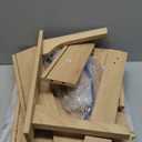 Nightstand with Charging Station, Bedside Tables with Glass Decorative Door, Natural End Table, Side Table with 2 Tiers Storage Space for Bedroom Living Room CAMLBZ07YE