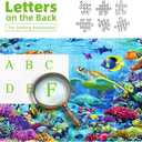 500 Piece Jigsaw Puzzles for Adults Ocean Reef Underwater Scene with Sea Turtles & Tropical Fish Puzzle for Seniors Family Challenging Puzzle with Letters on Back Perfect for Game Night (23"X15")