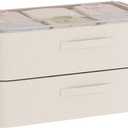 Under Bed Storage Bins Frame Storage Box Oxford Fabric Sturdy Underbed Container Foldable Stackable Large Capacity Clothes Organizer (23.5x15.7x6.3, Beige)