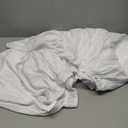 Biscaynebay Wrap Around Bed Skirts for Queen Beds 16" Drop, White Adjustable Elastic Dust Ruffles Easy Fit Wrinkle & Fade Resistant Silky Luxurious Fabric Solid Machine Washable