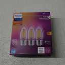 PHILIPS LED 60W BA11 E26 Base 3-Pack Ultra Definition Soft White (2700K) 500 Lumen (5W = 60W) Dimmable Clear Flicker-Free Candelabra Light Bulbs