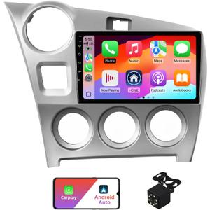 2+32G Android 13 Double Din Car Radio Stereo for Toyota Matrix 2009-2014 with 9" Touchscreen Radio Built-in Wireless Carplay/Android Auto/GPS/Bluetooth/FM/AUX-in/SWC/Camera