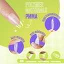 4 x MEFA 15 Sizes Short Coffin Nail Tips - 300 Pcs Half Matte Full Cover Press on Nails, Pre-shape Gel Nail Tips for Nail Extension Home DIY Salon Manicure