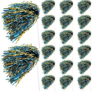 PullCrease 20 Pcs School Spirit Shakers Bulk, Cheerleader Pom Poms for Adults Sports Team Party Dance Football Basketball Volleyball Homecoming Fan Celebration Sporting Event(Blue and Gold)
